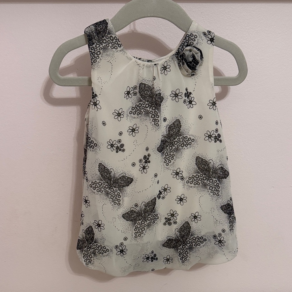 George Black and White Butterfly Blouse